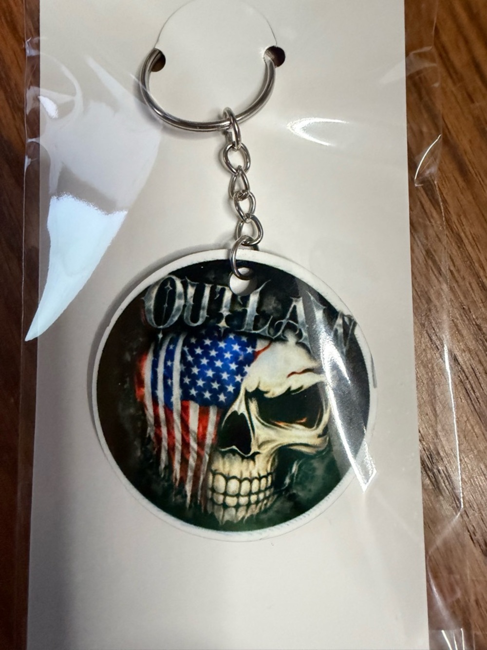 Outlaw Skull Keychain – Patriotic Edge
